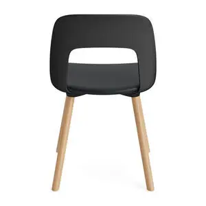 Hay - Layout Chair 123 Lakeret massiv eg 4-benet fod Standard glider - Sort