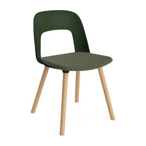 Hay - Layout Chair 123 Lakeret massiv eg 4-benet fod Standard glider - Flaskegrøn