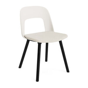 Hay - Layout Chair 123 Sortlakeret massiv eg 4-benet fod Standard glider - Cremehvid
