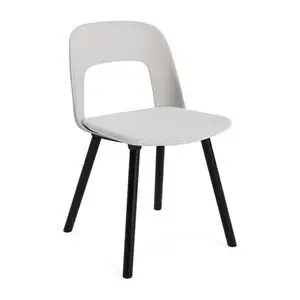Hay - Layout Chair 123 Black lacquered solid oak 4 leg base Standard glider - Sky grey