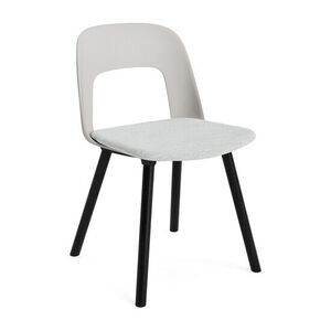 Hay - Layout Chair 123 Sortlakeret massiv eg 4-benet fod Standard glider - Himmelgrå