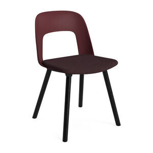 Hay - Layout Chair 123 Sortlakeret massiv eg 4-benet fod Standard glider - Bordeaux