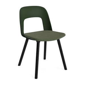 Hay - Layout Chair 123 Sortlakeret massiv eg 4-benet fod Standard glider - Flaskegrøn