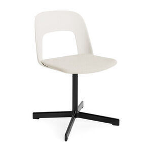 Hay - Layout Chair 133 Sort pulverlakeret aluminium 4-stjernet drejefod Standard glider - Cremehvid