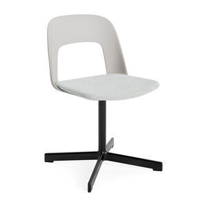 Hay - Layout Chair 133 Sort pulverlakeret aluminium 4-stjernet drejefod Standard glider - Himmelgrå