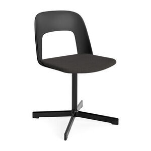 Hay - Layout Chair 133 Sort pulverlakeret aluminium 4-stjernet drejefod Standard glider - Sort