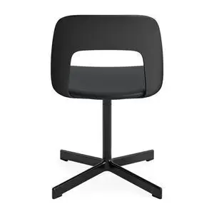 Hay - Layout Chair 133 Sort pulverlakeret aluminium 4-stjernet drejefod Standard glider - Sort