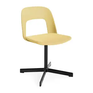Hay - Layout Chair 133 Sort pulverlakeret aluminium 4-stjernet drejefod Standard glider - Biscotti