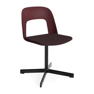Hay - Layout Chair 133 Sort pulverlakeret aluminium 4-stjernet drejefod Standard glider - Bordeaux