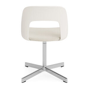 Hay - Layout Chair 133 Polished aluminium 4 star swivel base Standard glider - Cream white
