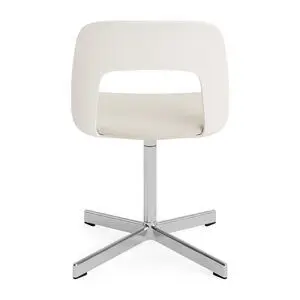 Hay - Layout Chair 133 Poleret aluminium 4-stjernet drejefod Standard glider - Cremehvid