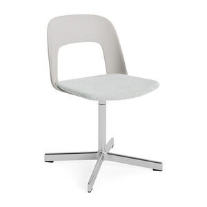 Hay - Layout Chair 133 Polished aluminium 4 star swivel base Standard glider - Sky grey