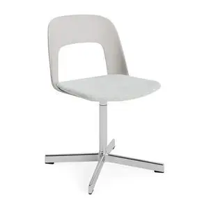 Hay - Layout Chair 133 Poleret aluminium 4-stjernet drejefod Standard glider - Himmelgrå