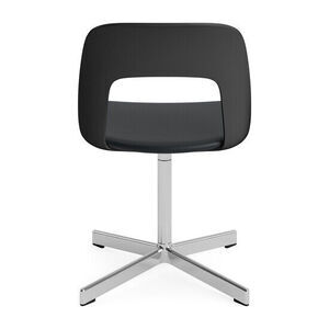 Hay - Layout Chair 133 Polished aluminium 4 star swivel base Standard glider - Black