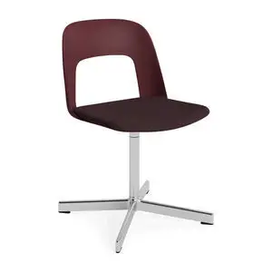 Hay - Layout Chair 133 Poleret aluminium 4-stjernet drejefod Standard glider - Bordeaux