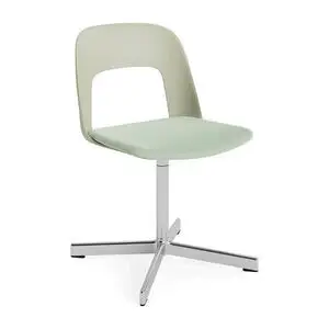 Hay - Layout Chair 133 Poleret aluminium 4-stjernet drejefod Standard glider - Pastelgrøn