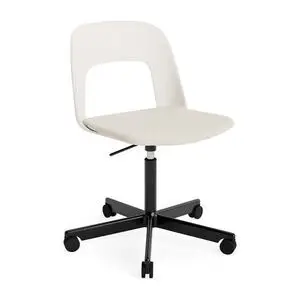 Hay - Layout Chair 143 Sort pulverlakeret aluminium 5-stjernet drejestol Gaslift Hjulbase - Cremehvid