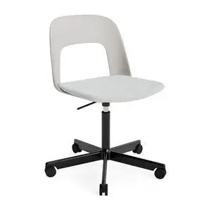 Hay - Layout Chair 143 Sort pulverlakeret aluminium 5-stjernet drejestol Gaslift Hjulbase - Himmelgrå