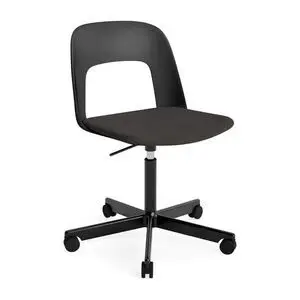 Hay - Layout Chair 143 Sort pulverlakeret aluminium 5-stjernet drejestol Gaslift Hjulbase - Sort
