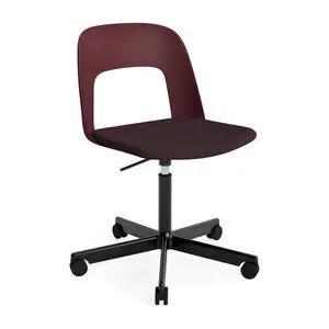 Hay - Layout Chair 143 Sort pulverlakeret aluminium 5-stjernet drejestol Gaslift Hjulbase - Bordeaux