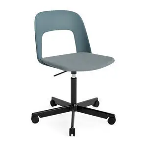 Hay - Layout Chair 143 Sort pulverlakeret aluminium 5-stjernet drejestol Gaslift Hjulbase - Ocean