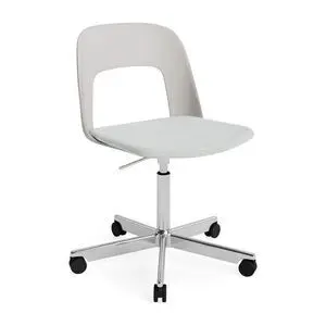 Hay - Layout Chair 143 Poleret aluminium 5-stjernet drejestol Gaslift Hjulbase - Himmelgrå