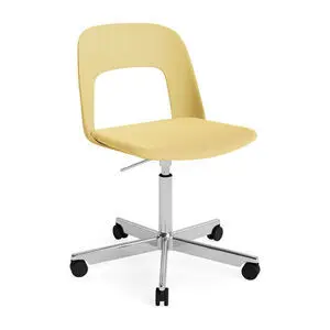 Hay - Layout Chair 143 Poleret aluminium 5-stjernet drejestol Gaslift Hjulbase - Biscotti
