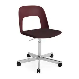 Hay - Layout Chair 143 Poleret aluminium 5-stjernet drejestol Gaslift Hjulbase - Bordeaux