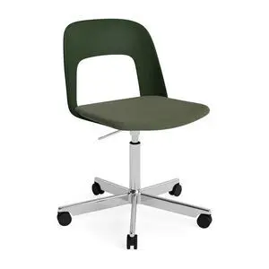 Hay - Layout Chair 143 Poleret aluminium 5-stjernet drejestol Gaslift Hjulbase - Flaskegrøn