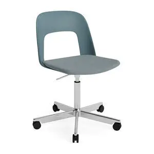 Hay - Layout Chair 143 Poleret aluminium 5-stjernet drejestol Gaslift Hjulbase - Ocean