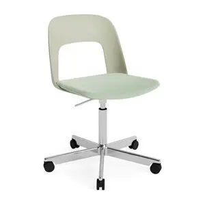 Hay - Layout Chair 143 Poleret aluminium 5-stjernet drejestol Gaslift Hjulbase - Pastelgrøn