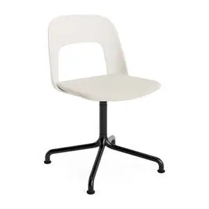 Hay - Layout Chair 153 Sort pulverlakeret aluminium 4-stjernet drejelig buefod Standard glider - Cremehvid