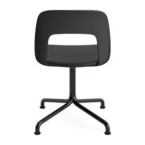 Hay - Layout Chair 153 Sort pulverlakeret aluminium 4-stjernet drejelig buefod Standard glider - Sort