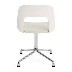 Hay - Layout Chair 153 Poleret aluminium 4-stjernet drejelig buefod Standard glider - Cremehvid