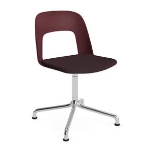 Hay - Layout Chair 153 Poleret aluminium 4-stjernet drejelig buefod Standard glider - Bordeaux
