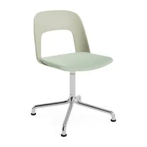 Hay - Layout Chair 153 Poleret aluminium 4-stjernet drejelig buefod Standard glider - Pastelgrøn