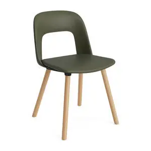 Hay - Layout Chair 124 Lakeret massiv eg 4-benet fod Standard glider