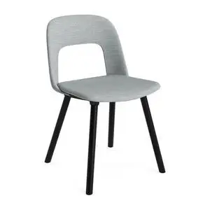 Hay - Layout Chair 124 Sortlakeret massiv eg 4-benet fod Standard glider - Sort