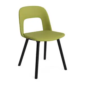 Hay - Layout Chair 124 Sortlakeret massiv eg 4-benet fod Standard glider - Sort