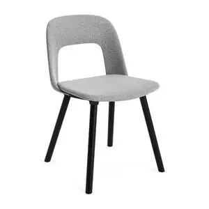 Hay - Layout Chair 124 Sortlakeret massiv eg 4-benet fod Standard glider - Sort