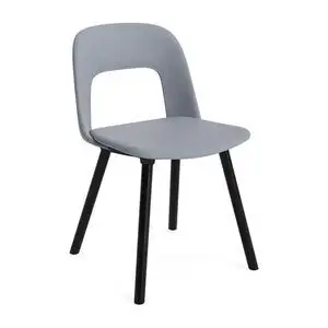 Hay - Layout Chair 124 Sortlakeret massiv eg 4-benet fod Standard glider - Sort
