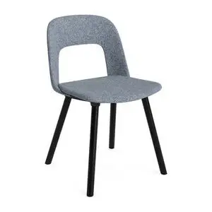 Hay - Layout Chair 124 Sortlakeret massiv eg 4-benet fod Standard glider - Sort