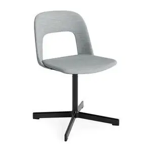 Hay - Layout Chair 134 Sort pulverlakeret aluminium 4-stjernet drejefod Standard glider - Sort