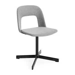 Hay - Layout Chair 134 Sort pulverlakeret aluminium 4-stjernet drejefod Standard glider - Sort