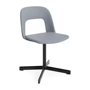 Hay - Layout Chair 134 Sort pulverlakeret aluminium 4-stjernet drejefod Standard glider - Sort