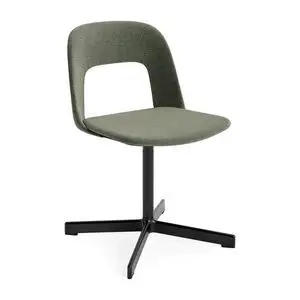 Hay - Layout Chair 134 Sort pulverlakeret aluminium 4-stjernet drejefod Standard glider - Sort
