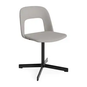 Hay - Layout Chair 134 Sort pulverlakeret aluminium 4-stjernet drejefod Standard glider - Sort