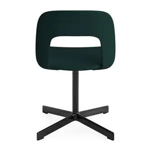 Hay - Layout Chair 134 Sort pulverlakeret aluminium 4-stjernet drejefod Standard glider - Sort