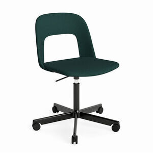 Hay - Layout Chair 144 Sort pulverlakeret aluminium 5-stjernet drejestol Gaslift Hjulbase - Sort