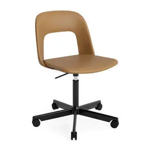 Hay - Layout Chair 144 Sort pulverlakeret aluminium 5-stjernet drejestol Gaslift Hjulbase - Sort
